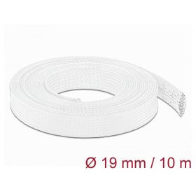   Delock Fonott kábelharisnya nyújtható 10 m x 19 mm fehér (DL-20805)