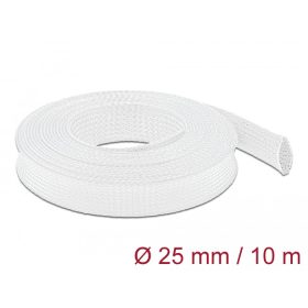   Delock Fonott kábelharisnya nyújtható 10 m x 25 mm fehér (DL-20806)