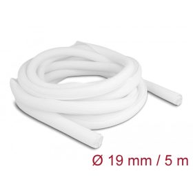   Delock Fonott kábelharisnya önzáródó 5 m x 19 mm fehér (DL-20810)