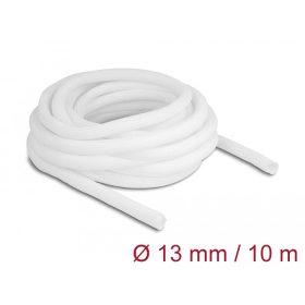   Delock Fonott kábelharisnya önzáródó 10 m x 13 mm fehér (DL-20813)