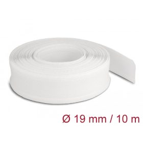   Delock Fonott kábelharisnya tépőzárral 10 m x 19 mm fehér (DL-20819)