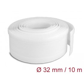   Delock Fonott kábelharisnya tépőzárral 10 m x 32 mm fehér (DL-20820)