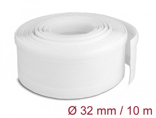Delock Fonott kábelharisnya tépőzárral 10 m x 32 mm fehér