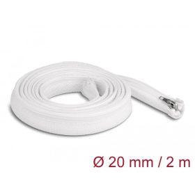   Delock Befont karmantyú zipzáras szorítóval hőállóság egészen 2 m x 20 mm-es fehér (DL-20827)