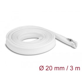   Delock Befont karmantyú zipzáras szorítóval hőállóság egészen 3 m x 20 mm-es fehér (DL-20833)