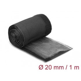   Delock Hőellenálló EMI Shielding fonott borítás tépőzáras rögzítővel, 1 m x 20 mm méretű, fekete (DL-20841)