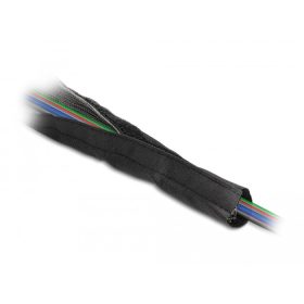   Delock Hőellenálló EMI Shielding fonott borítás tépőzáras rögzítővel, 1 m x 30 mm méretű, fekete (DL-20843)
