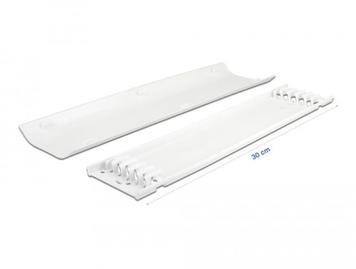 Delock Öntapadós kábelcsatorna 85 x 10 mm foglalatú és 300 mm hosszú, 2 db. fehér
