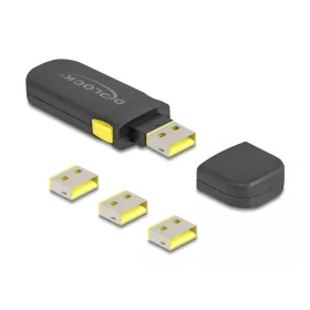   Delock USB port blokkoló szett A-típusú USB anya portok számára, 4 db. + lezáró eszköz (DL-22031)