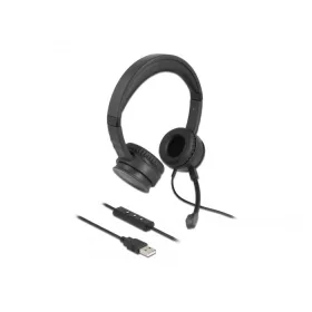   Delock USB sztereo fejhallgató kábelen távirányítóval és némító gombbal személyi számítógéphez és la (DL-27180)
