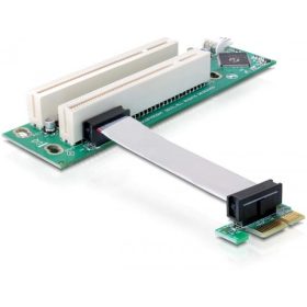   Delock kiemelő kártya PCI Express x1 > 2x PCI 32Bit 5 V, flexibilis kábellel, 9 cm, balos (DL-41341)