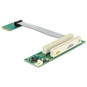   Delock emelőkártya Mini PCI Express > 2 x PCI 32 Bit 5 V flexibilis kábellel, 13 cm, balos (DL-41355)