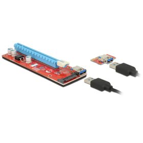  Delock Bővítőkártya PCI Express x1 > PCI Express x16, 60 cm-es USB-kábellel (DL-41423)