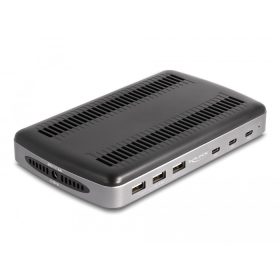   Delock USB töltőállomás 3 db. USB Type-C  PD-vel és 3 db. USB A-típusú csatlakozási felülettel (112 W) (DL-41461)