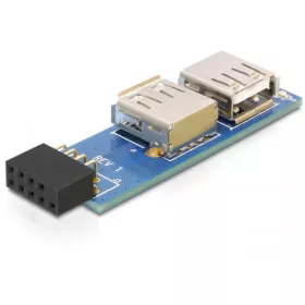   Delock USB pin header anya > 2 x USB 2.0 anya - bal / jobb (DL-41820)
