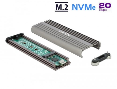 Delock M.2 NVMe PCIe SSD-hez kapcsolódó külső memória ház SuperSpeed USB 20 Gbps (USB 3.2 Gen 2x2) U
