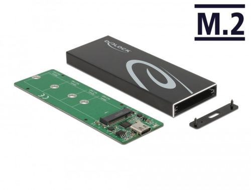 Delock Külső ház M.2 SATA SSD-hez USB Type-C  csatlakozóval anya