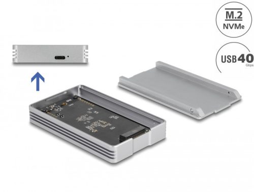Delock USB4 40 Gbps ház 1 x M.2 NVMe SSD-hez   szerszámmentes