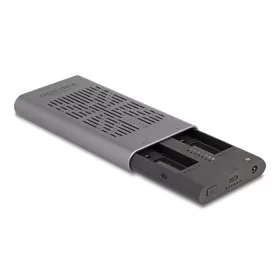   Delock Külső USB 20 Gbps ház 2 x M.2 NVMe PCIe SSD-hez USB Type-C  anyával és klón funkcióval (DL-42027)