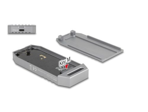 Delock M.2 NVMe SSD ház USB 40 Gbps   szerszámmentes