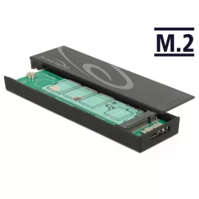   Delock M.2 SSD külso ház 42 / 60 / 80 mm > SuperSpeed USB 10 Gbps (USB 3.1 Gen 2) Micro B anya (DL-42598)