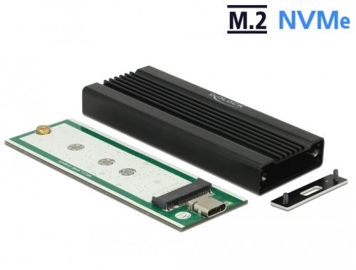 Delock M.2 NVMe PCIe SSD-hez külso ház SuperSpeed USB 10 Gbps (USB 3.1 Gen 2) USB Type-C  anya