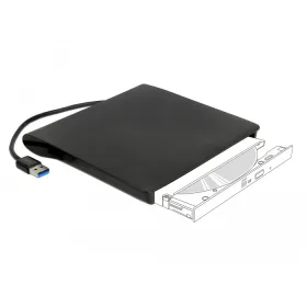   Delock Külso váz 9,5 mm magasságú, 5.25  Ultra Slim SATA meghajtókhoz USB A-típusú apa csatlakozóval (DL-42603)
