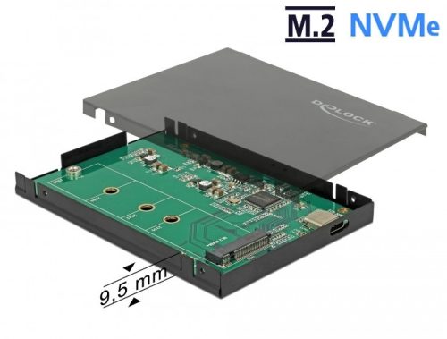 Delock Külso 2.5  doboz M.2 NVMe PCIe SSD-hez, mely USB 3.1 Gen 2 USB Type-C