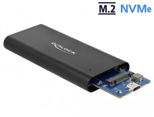 Delock M.2 NVMe PCIe SSD-hez kapcsolódó külso memória ház SuperSpeed USB 10 Gbps (USB 3.1 Gen 2) USB