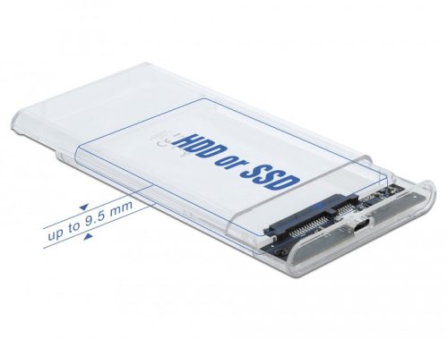 Delock Külső ház 2.5  SATA HDD / SSD-hez SuperSpeed USB 10 Gbps (USB 3.1 Gen 2)
