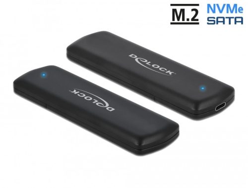 Delock Külső USB Type-C  kombinált ház M.2 NVMe PCIe vagy SATA SSD eszközhöz - szerszám mentes