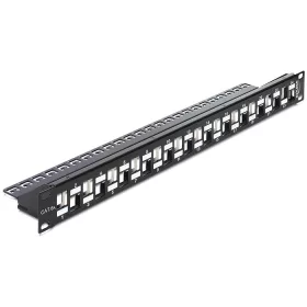   Delock 19" méretű, 24db lépcsőzetes elrendezésű porttal rendelkező Keystone patchpanel tehermentesít (DL-43278)