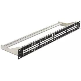  Delock 19" méretű, 48 portos Keystone 1U patchpanel tehermentesítővel (DL-43280)