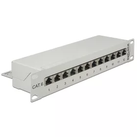 Delock 10  Patch Panel 12 portos Cat.6 szürke (DL-43299)