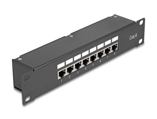 Delock 10  Kapcsolókészülékes patch panel 8 porttal Cat.6
