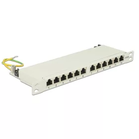   Delock 10  Patch Panel 12 portos Cat.6A 0.5 U szürke színű (DL-43311)