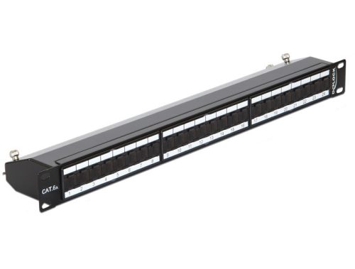 Delock 19" Patch Panel 24 Port Cat.6A fekete