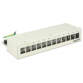   Delock Keystone asztali patch panel 12 portos szürke (DL-43335)