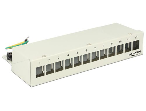Delock Keystone asztali patch panel 12 portos szürke