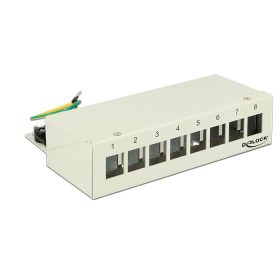   Delock Keystone asztali patch panel 8 portos szürke (DL-43336)
