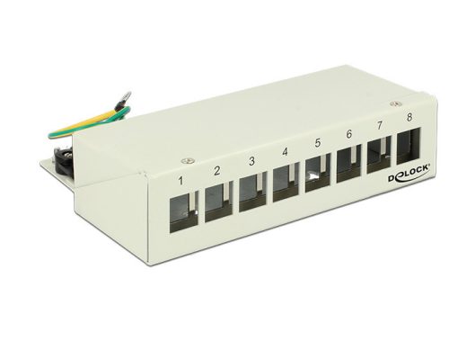 Delock Keystone asztali patch panel 8 portos szürke