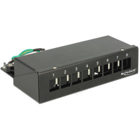   Delock Keystone asztali patch panel 8 portos fekete (DL-43338)