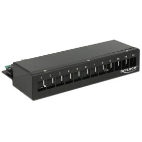   Delock Keystone asztali patch panel 12 portos fekete (DL-43339)