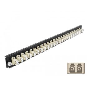   Delock 19  kötő doboz első panele 24 porttal LC Duplex bézs (DL-43359)