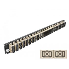   Delock 19  kötő doboz első panele 24 porttal SC Duplex bézs (DL-43365)