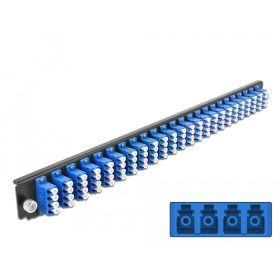   Delock 19  kötő doboz első panele 24 porttal LC Quad kék (DL-43369)