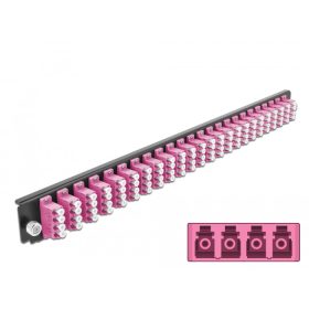   Delock 19  kötő doboz első panele 24 porttal LC Quad ibolya (DL-43373)