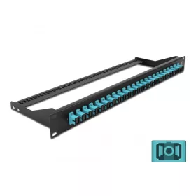   Delock 19  száloptikás csatlakozó panel 24 portos SC Simplex vízkék (DL-43383)