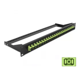   Delock 19  száloptikás csatlakozó panel 24 portos SC Simplex citromzöld (DL-43385)