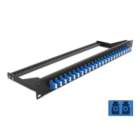   Delock 19  száloptikás csatlakozó panel 24 portos LC Duplex kék (DL-43386)